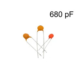 Capacitor Cerâmico Disco 680pF ( 681 / 0.68nF / 0,00068uF ) - 50V a 2000V