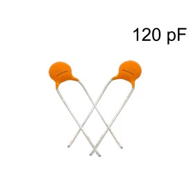 Capacitor Cerâmico Disco 120pF ( 121 / 0.12nF / 0,00012uF ) - 50V a 1000V