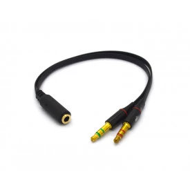 Cabo Adaptador Maleável de 1 P2 Fêmea para 2 P2 Macho (Dourado) - CB-133