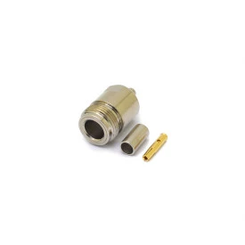Conector N 50 Ohms Fêmea Reto Cabo Crimpagem RG-58 / RGC-58 Pino Solto - CF-152 - Gav 147 - KLC