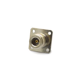 Conector N 50 Ohms Fêmea Reto Painel Base Quadrada 25,40mm Furo Base 3,3mm - CF-2 - Gav 17- KLC
