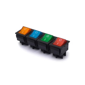 Chave Gangorra / Tecla com 4 Terminais 15A/250Vac Liga/Desliga - Diversas Cores - IRS-201-2C - Jietong