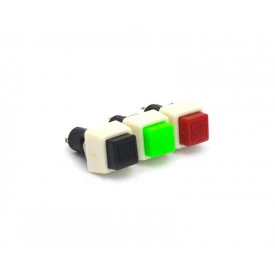 Chave Push-Button com 2 Terminais e com Trava Normalmente Aberto Desliga/Liga 1A/250V - PT/VD/VM - DS-460