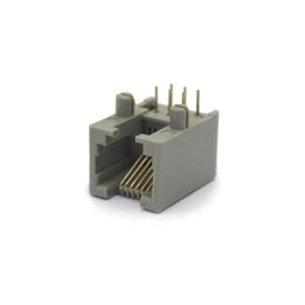 Conector Jack Cinza PCB DS1133-03-S60A 6P6C 90º com 6 Vias - Connfly