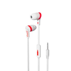 Fone de ouvido - Easy Earphone Coca-Cola -  com Microfone - Branco