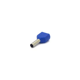 Terminal Tubular Ilhós Duplo Isolado 14 AWG 2.5mm² Azul - ES12250-2 - Eletro Service