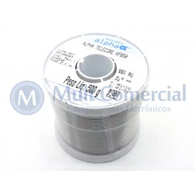 Estanho para Solda NO CLEAN HF850 60x40 diâmetro de 0.8mm Alpha Carretel de 1/2 Kg