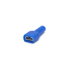 Terminal Faston Fêmea Totalmente Isolado em Nylon 16-14 AWG 1.1 á 2.5mm² Azul - FE1614-3- Eletro Service