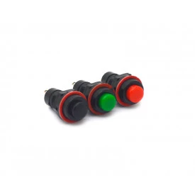 Chave Push-Button com 2 Terminais e sem Trava 1A/250Vac Desliga/(Liga) nas Cores PT/VD/VM - DS-213