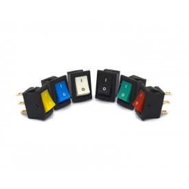 Chave Gangorra / Tecla com 3 Terminais 1A/250Vac - Diversas Cores - SMRS-102-1 (C3) - Jietong	