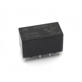 Relé para uso geral 5Vdc 2A DPDT 2 contatos reversíveis HFD27/005-S