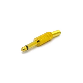 Plug P10 6,35mm Mono Dourado - JL11049 / 64.1.305