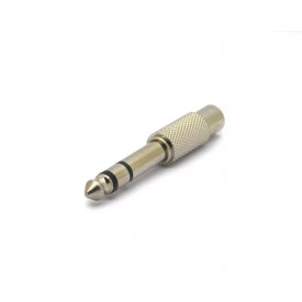 Plug P10 6,35mm Estéreo para Jack RCA em Nickel - JL16105