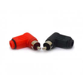 Plug RCA 90º - Cores Preta e Vermelha - JL17009 - Jiali