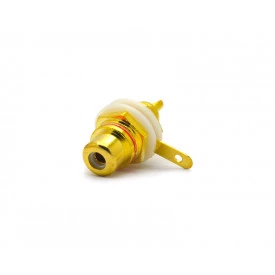 Jack RCA Chassis Dourado (Vermelho) - JL17074GR - Jiali