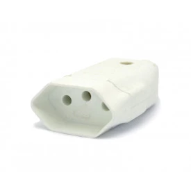 Tomada Móvel Branca 2P+T 10A/250V - 077EB - Enerbras