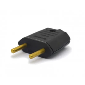 Plug Tomada 2 Polos 10A/250V Preto - 003EP - Enerbras 