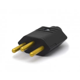 Plug Tomada 2P+T 10A/250V Preto - PLD1-3 - Margirus 