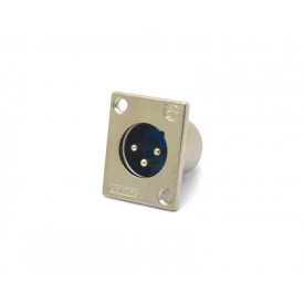 Conector XLR Macho 3 Pinos para Painel JL33040A - Jiali