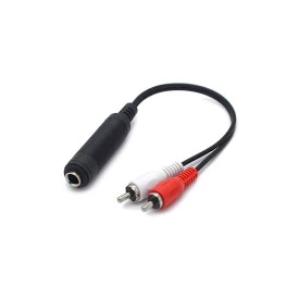 Jack J10 6,35mm Estéreo para 2 RCA Macho - JL41115 - Jiali