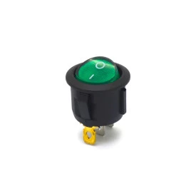 Chave Gangorra Redonda LIGA/DESLIGA Com Led Verde - KCD1-106-102N