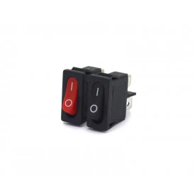 Chave Gangorra / Tecla com 2 Terminais Liga/Desliga 6A/250V nas Cores Preto e Vermelho - KCD1-110