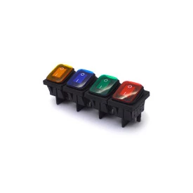 Chave Gangorra / Tecla à Prova D'Água com 4 Terminais Liga/Desliga 15A/250Vac - Diversas Cores - KCD2-201N-2-W - Daier