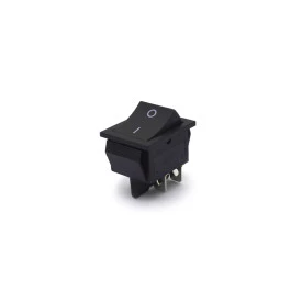 Chave Gangorra / Tecla Plástica Bipolar KCD4-201 16A/250V Liga/Desliga - Preto