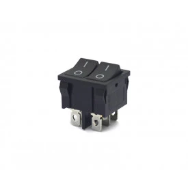 Chave Gangorra / Tecla Dupla com 6 Terminais 6A/250V Preta - KCD5-202