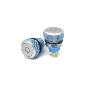 Chave Push-Button 110 a 220V Liga-(Liga) IP67 com Led Azul ou Vermelho - L22F11EPMAA