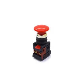 Botão de Emergência Tipo Cogumelo Pulsador 40mm Vermelho - LAY80-PC45 - JNG