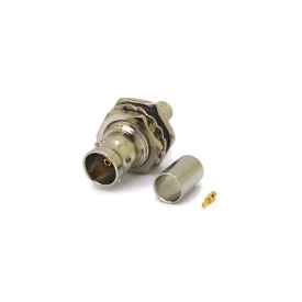 Conector BNC 75 Ohms Fêmea Reto Cabo Painel Crimpagem RG 59 - LF-26 - Gav 11 - KLC