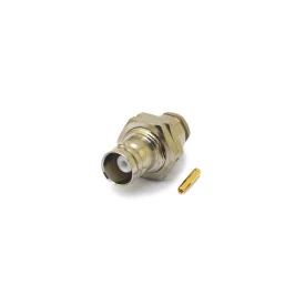 Conector BNC 50 Ohms Fêmea Reto Cabo Painel Prensa Cabo RG-58/RGC-58 C/Rosca e 2 Porcas - LF-5 - Gav 115 - KLC