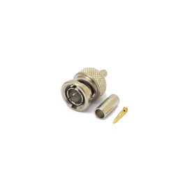 Conector BNC 75 Ohms Macho Reto Cabo Crimpagem 0.4/2.5 - LM-74 - Gav 151 - KLC