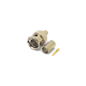 Conector BNC 75 Ohms Macho Reto Cabo Crimpagem RG-59 - LM-75 - Gav 78 - KLC
