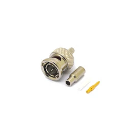 Conector BNC 75 Ohms Macho Reto Cabo Crimpagem RG-174 - LM-95 - Gav 79 - KLC