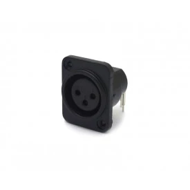 Conector XLR 90° Fêmea 3 Vias PCI para Painel - LS-1029