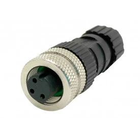 Conector M12 à Prova D'Água Fêmea 3 Vias - MB12FAAFF03ST
