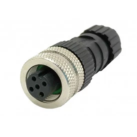 Conector M12 à Prova d'água Fêmea 5 Vias - MB12FAAFF05ST