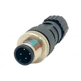 Conector M12 à Prova D'Água Macho 4 Vias - MB12MAAFF04ST