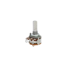 Potenciômetro com Chave 17mm Semi Log NS16K4-50KD Ω Eixo Liso Alumínio de 20mm