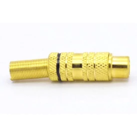 Plug Fêmea Rca JL17019GB (Preto) Dourado - JIALI