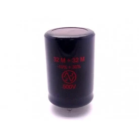Capacitor Eletrolítico Radial 32uf+32uf/500V - JJ Eletronic