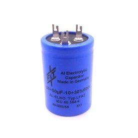 Capacitor Eletrolítico Radial 50uf+50uf/500V - F&T 