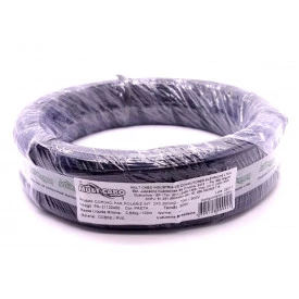 Cabo Paralelo Preto 2x0.50mm - Mult Cabo - Rolo Com 100 Metros