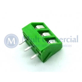 Conector Verde Multipolar AKZ300-03 Macho de 3 vias - Passo 5.08mm - Phoenix Mecano