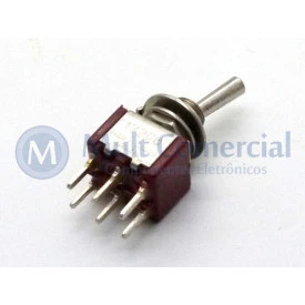 Interruptor de Alavanca Metálica Bipolar (PCI) 5A 17.208 (Liga)(Liga) Momentânea - Margirius