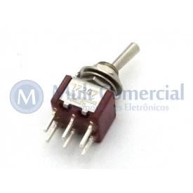 Interruptor de Alavanca Metálica Bipolar (PCI) 5A 17.207 LIGA/DESLIGA/(LIGA) Momentânea - Margirius