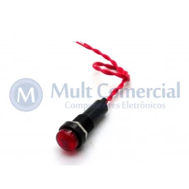 Olho de Boi Neon com Rabicho 220V - Vermelho
