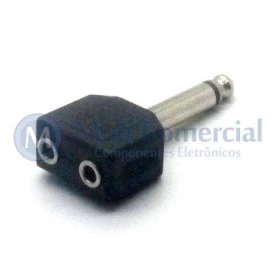 Plug adaptador  J2 Fêmea Mono Duplo para P10 Macho Mono - JL26078